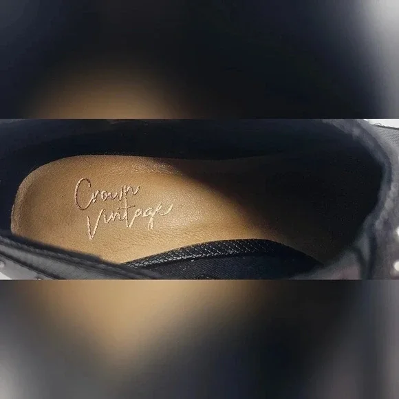 Crown Vintage Leather Studded Black Kavita Booties Size 6-NWOT - Picture 9 of 16